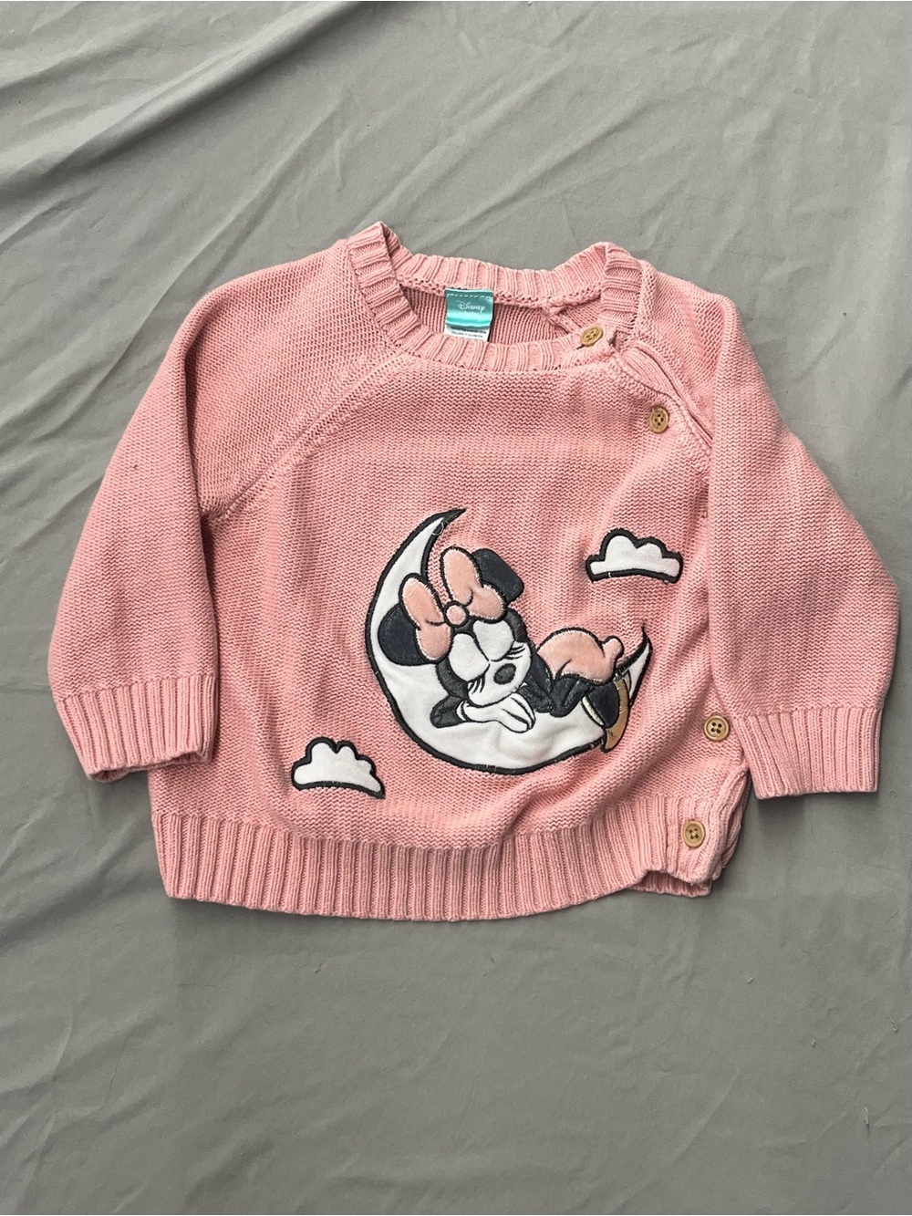 Pink Minnie Mouse Knit Sweater for Girls Size 6/9 Months